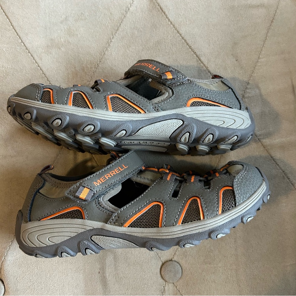 Merrelll Kids Youth Boys 3 Hydro H2O Brown Orange Water Waterproof Sandals